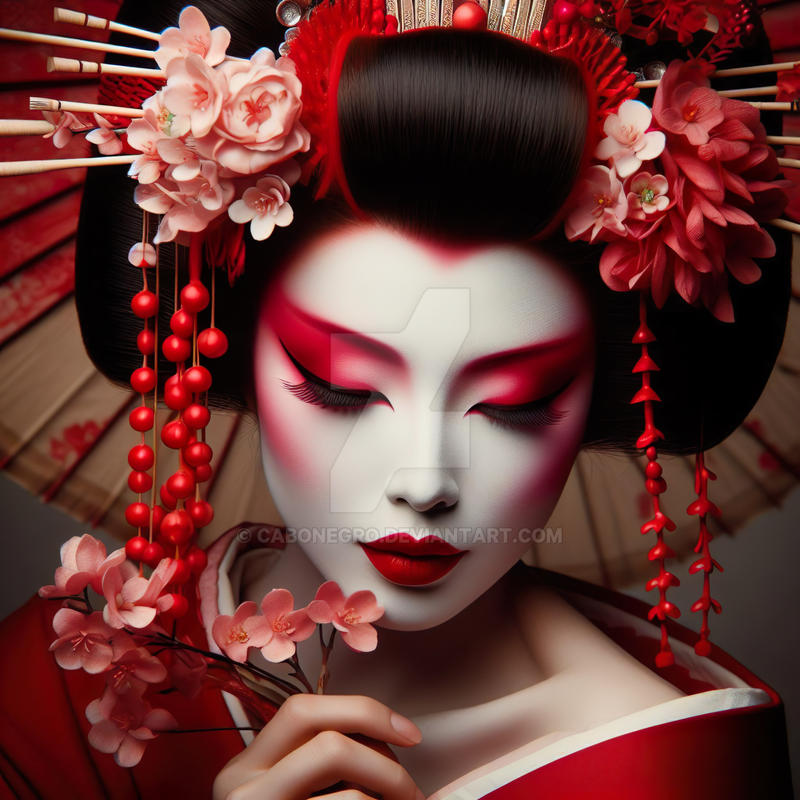 Enigmatic Beauty: A Photorealistic Geisha Portrait by Cabonegro on ...