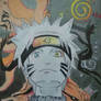 Naruto drawing made with ballpoint pen, colored pe