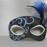 Butterfly leather mask in black and blue