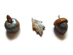 Acorn, leaf, and pumpkin charm set by Apolline