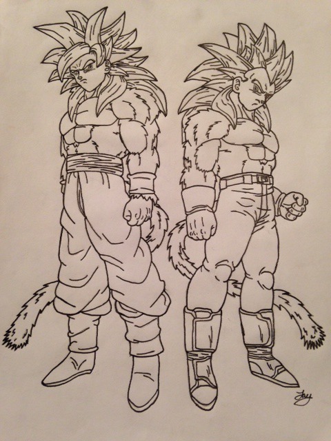 Como Desenhar Goku ssj4 / Vegeta ssj4 - How To Draw Goke / Vegeta (  DragonBall GT ) 