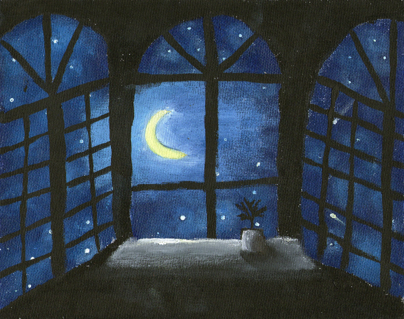 Синий вечер заглянул в мое окно. Сказочное окно. Лунный свет в окошко. Окно вечер. Ночь за окном.