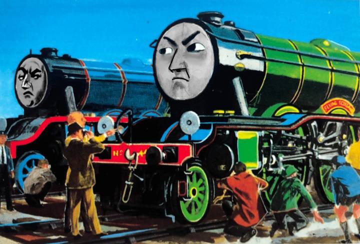 Gordon and flying scotsman arguing by marvinthomastugsfan on DeviantArt