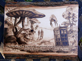 Doctor Who - Wood burning + quote