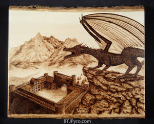 Dragon on The Edge - Woodburning