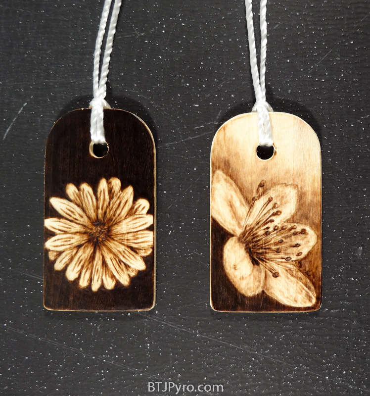 Flowers - mini woodburnings