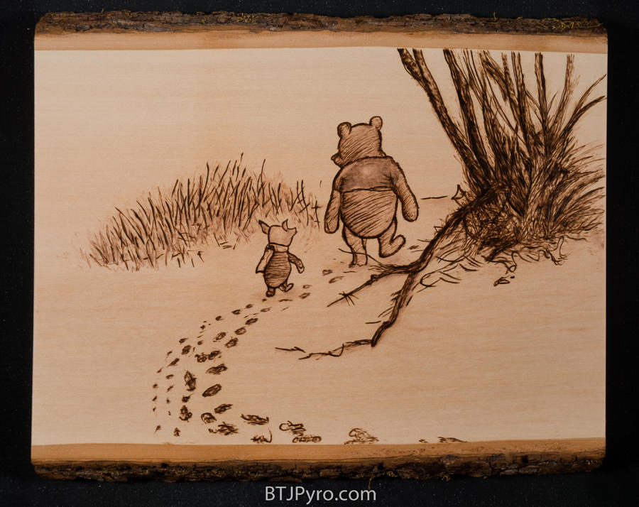 Winnie the Pooh sketch - Woodburning