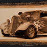 Pyrography of a Hot Rod