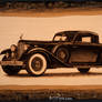 Pyrography of a Rolls-Royce