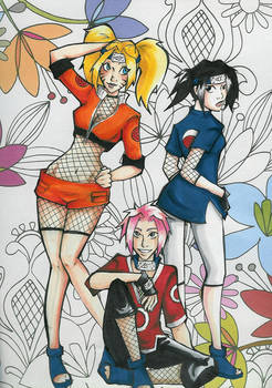 Naruto-Team 7 Switch Pin-up