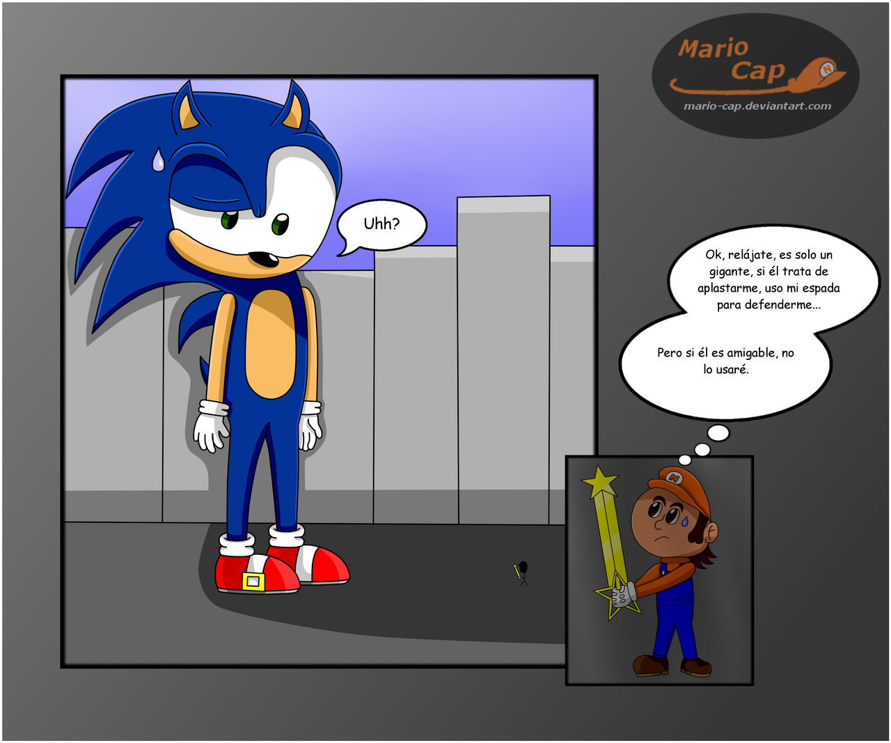 Meeting a Giant Sonic by MARIOCAP1812 on DeviantArt