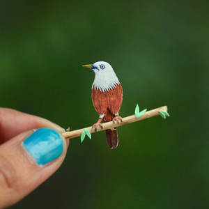 Chestnut-tailed Starling - Paper cut birds