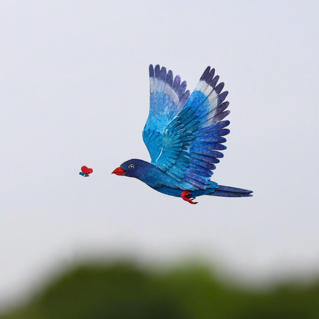 Oriental Dollarbird - Paper cut birds