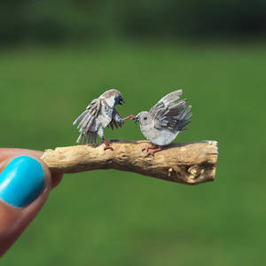 Eurasian tree Sparrow - Paper cut birds