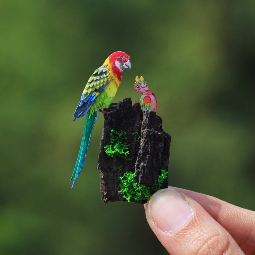 Eastern Rosella - Paper cut birds by NVillustration