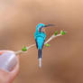 Green Hermit Hummingbird  - Paper cut bird