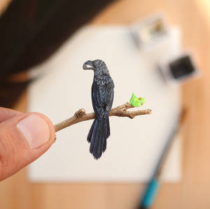 The Smooth-billed Ani  - Paper Cut art