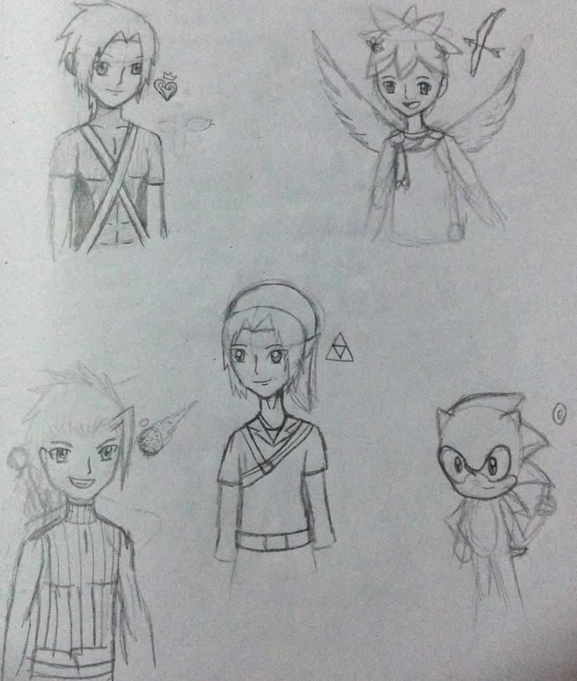 My Old Sketch of My Favorite Male VG Characters by SpiritDreamWariors ...