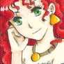 ACEO card - KaKAO #04 (Lady in Red)