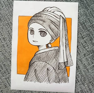 Inktober2016 #02 - Girl with a pearl earring