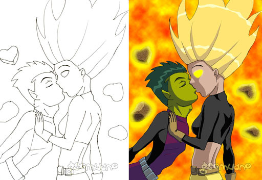 Terra Beast Boy Before And Aft By Gsomuano On Deviantart