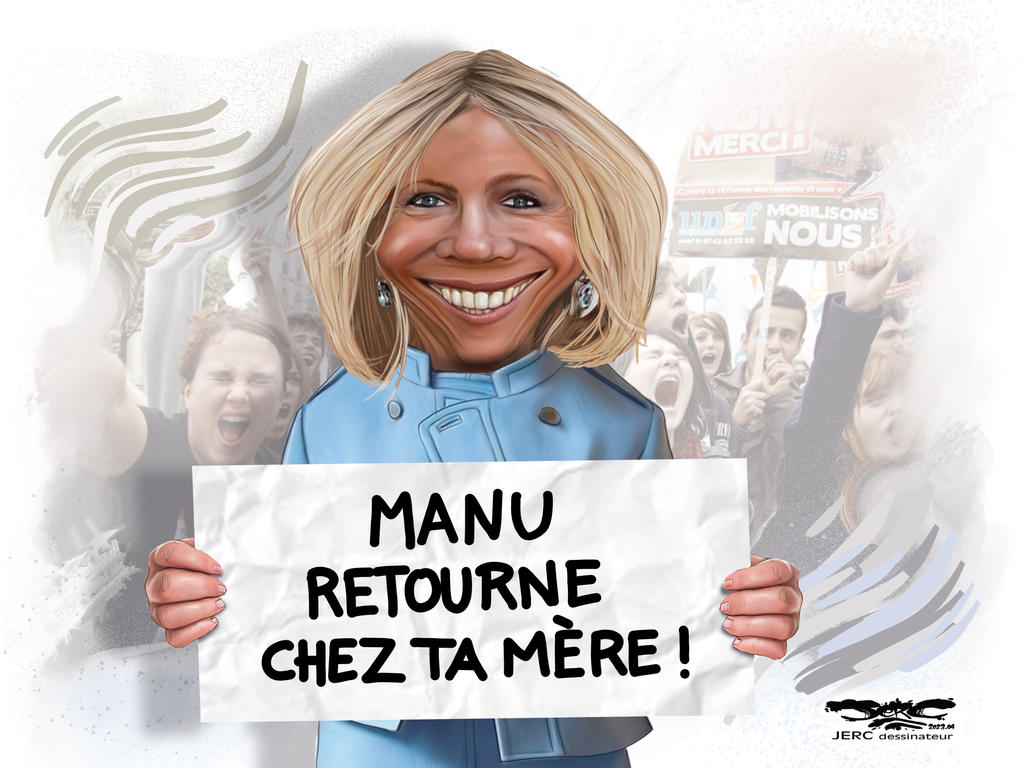 Jerc caricature Brigitte Macron va ten st 2023 04 By Jerc tbm On jerc-caricature-brigitte-macron-va-ten-st-2023-04-by-jerc-tbm-on