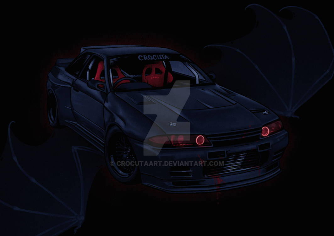 Anime Car R32 Tuning Nissan R32 by CrocutaArt on DeviantArt