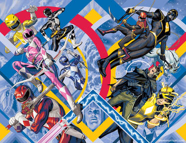 Mighty Morphin #1 and Power Rangers #1 covers