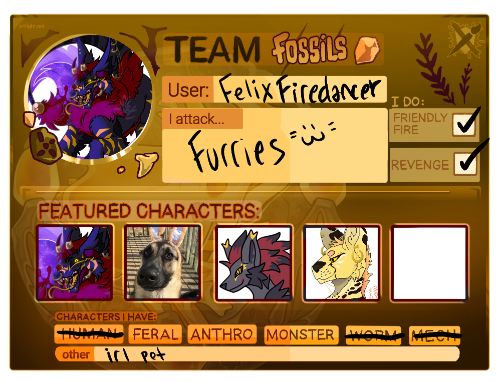 2025 ArtFight Team Card (Team Fossils) by FelixTheSorcerer on DeviantArt