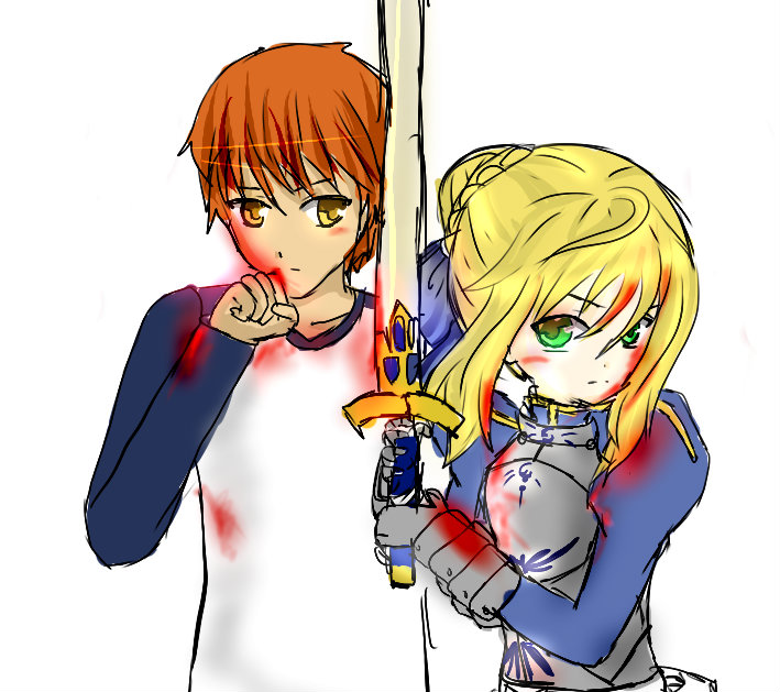 saber and shirou (boredom drawing)