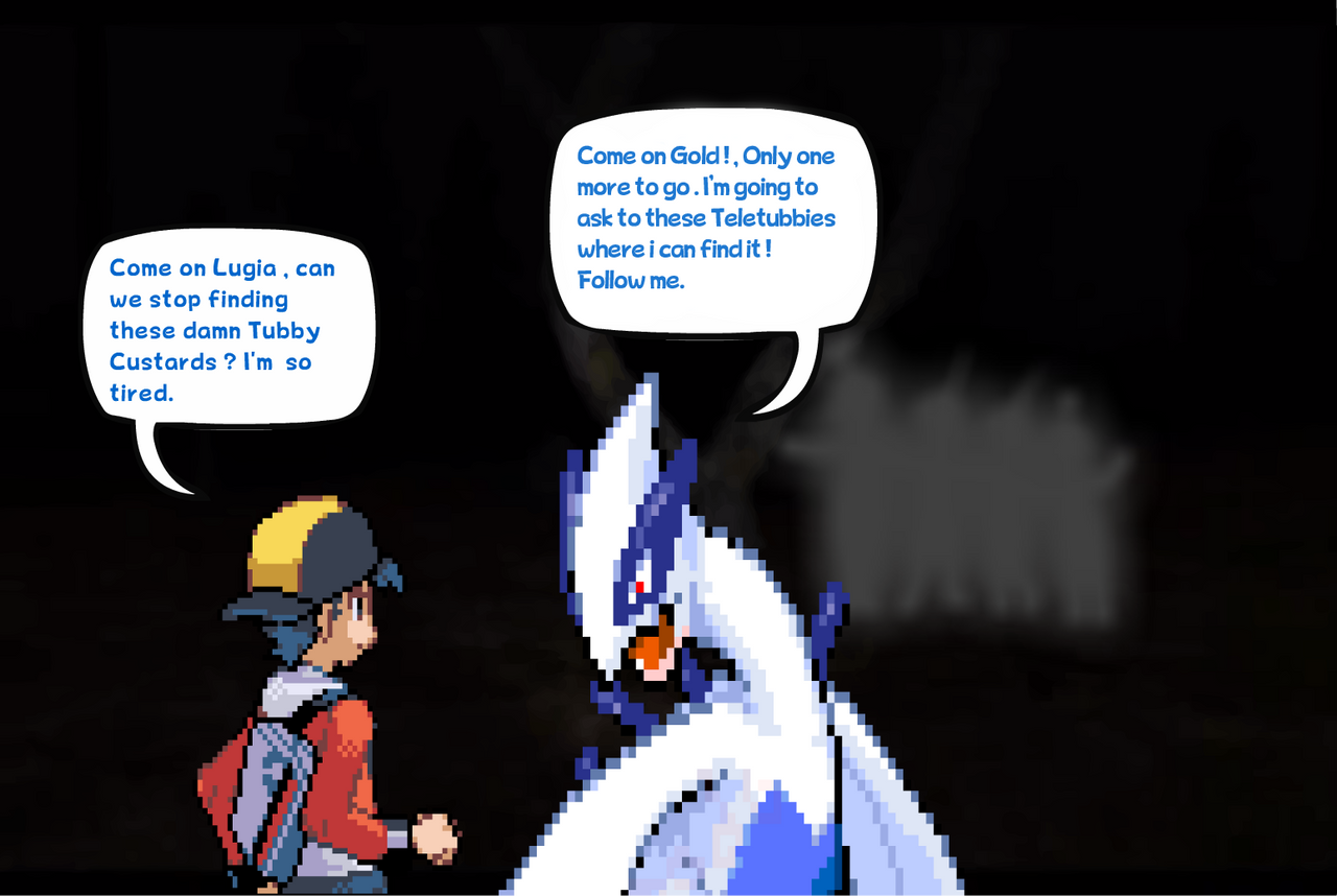 Gold and Lugia in Slendertubbies Forest