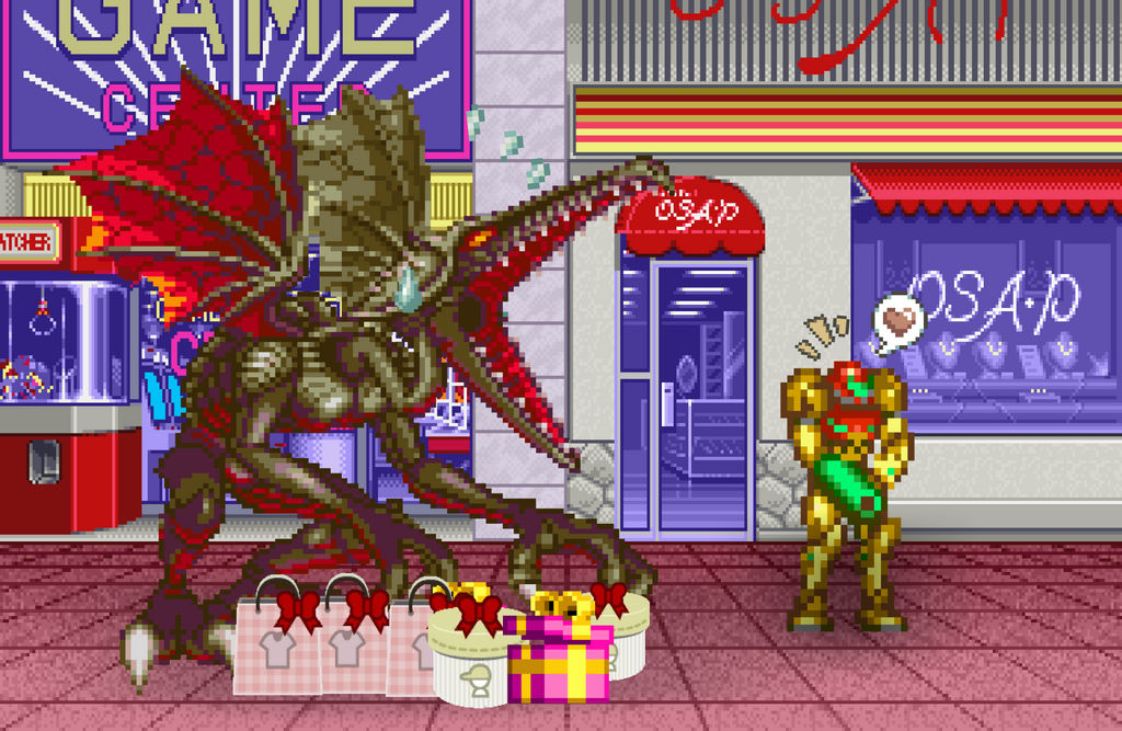 Samus and Ridley Shopping Day