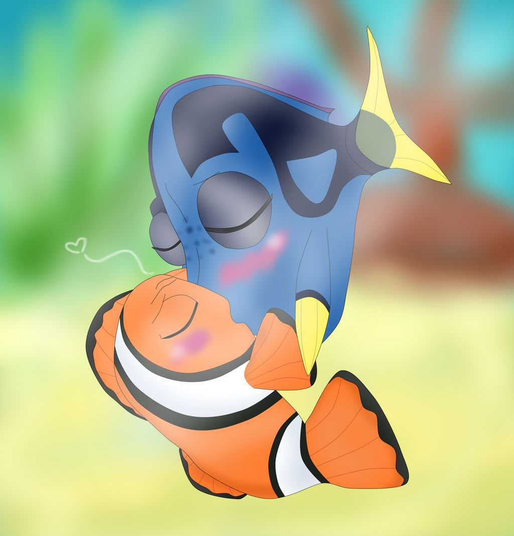 Finding Dory- Marlin and Dory Kiss End by CristianDarkraDx2496 on