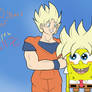 SpongeBob and Goku Super Saiyan Anniversary Photo