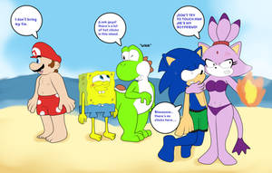 Mario Sonic Sponge Blaze Yoshi at the beach REMAKE