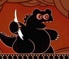 Godzilla-kun x Disney's Hercules Zeus meme