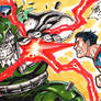 DC EPIC BATTLES - Superman vs Doomsday sketch card