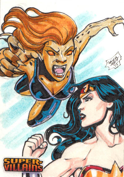 DC Super Villains Cheetah Vs Wonder Woman Sc