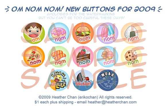 OM NOM NOM buttons