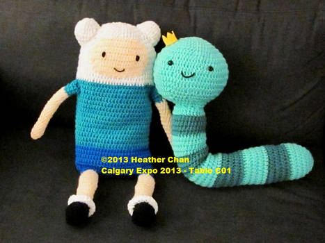 Adventure Time amigurumi - Finn and King Worm