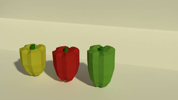 Blender Exercise: Low poly peppers