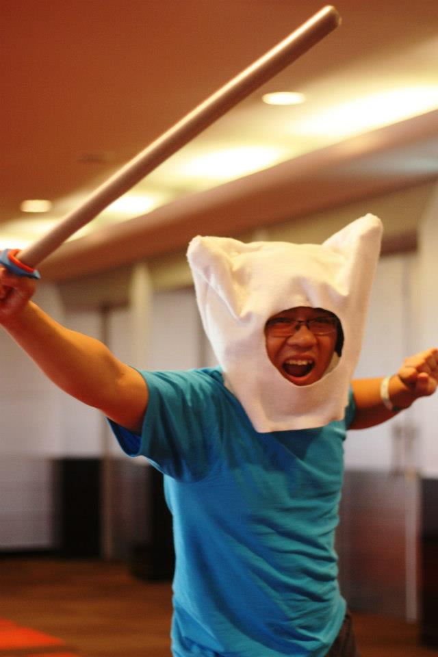 Cosplaying as Finn Adventure time