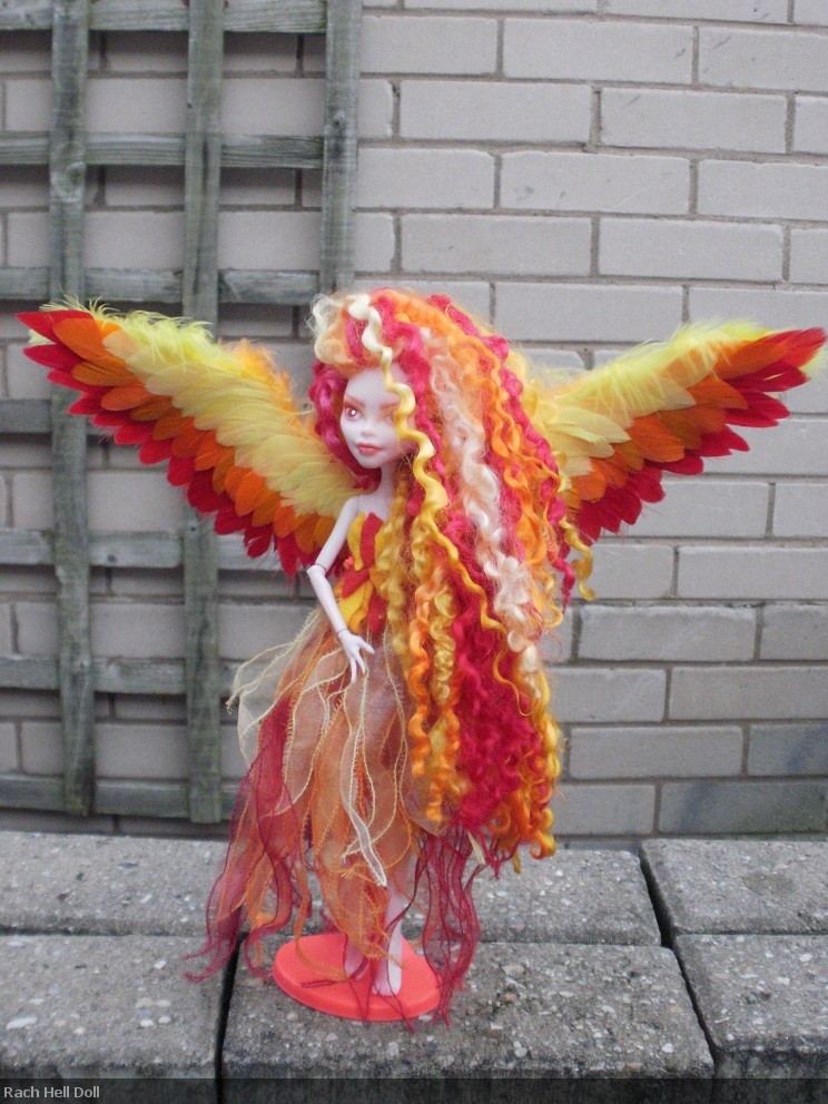 monster high custom doll, ember the phoenix