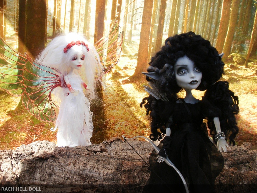 monster high custom blood fairy and shadow elf