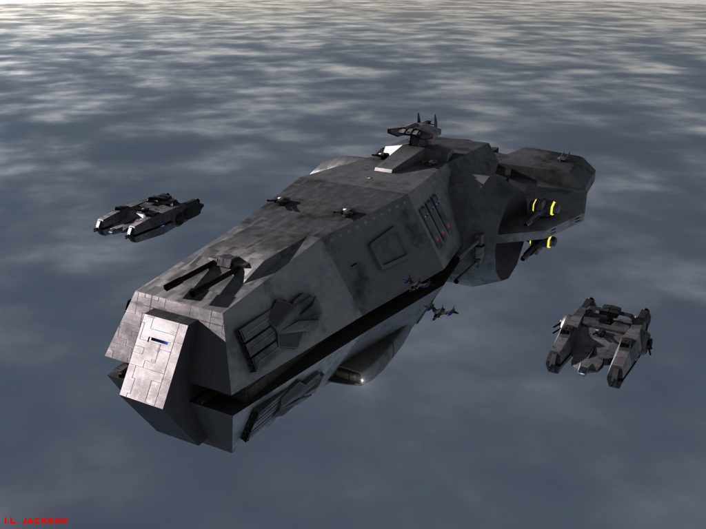 T.S.S. Midway in Low Orbit