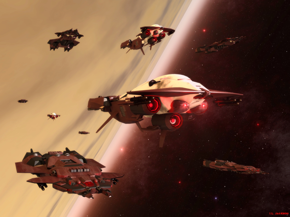 Rhtharian Fleet by ILJackson
