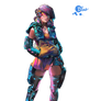 Futurist Colorfull Girl Render