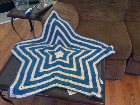 Blue and White Star Blanket
