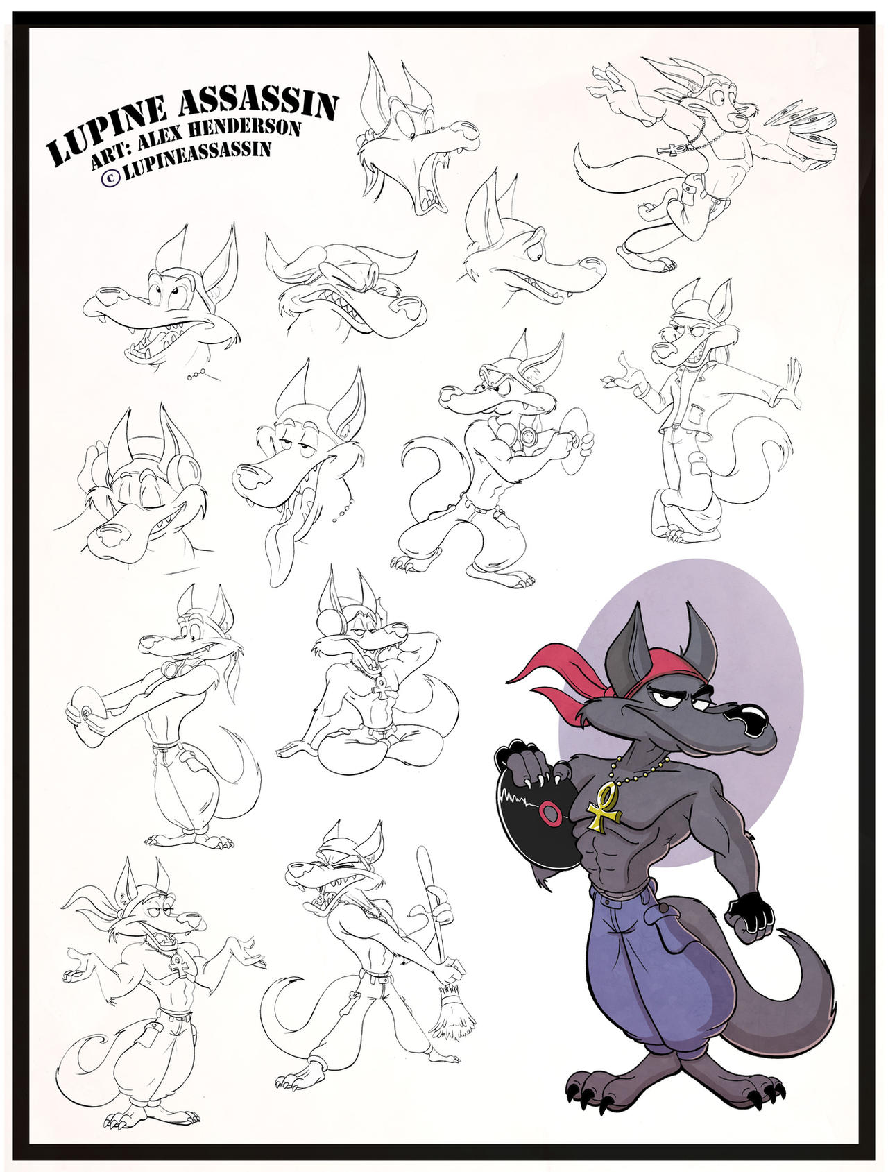 Commission - Lupine Assassin Model Sheet