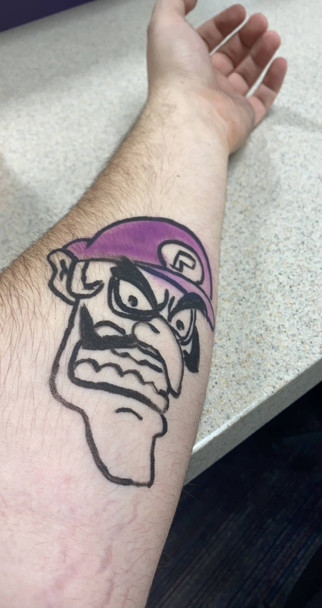 Waluigi Fake Tattoo by SpookiestBoi03 on DeviantArt